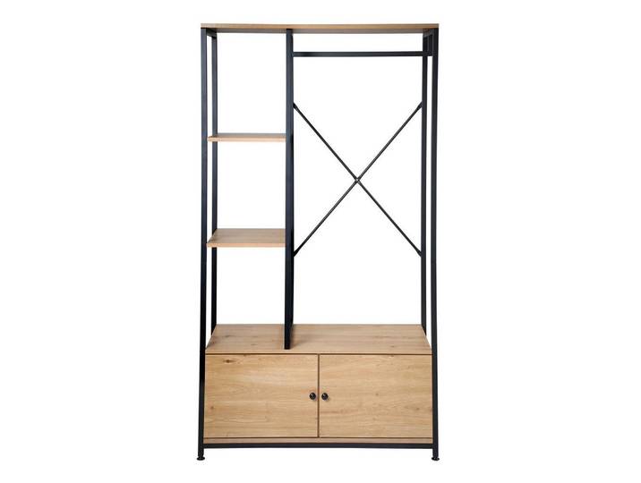 Calicosy Kleiderschrank mit Regalen und Ablagen 2 Türen 90/40/167 cm, Eichefarben, Holzwerkstoff, 40x167x90 cm, Garderobe, Garderobenständer