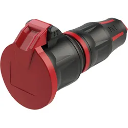 PCE Rubber Schuko Connector Female Rot