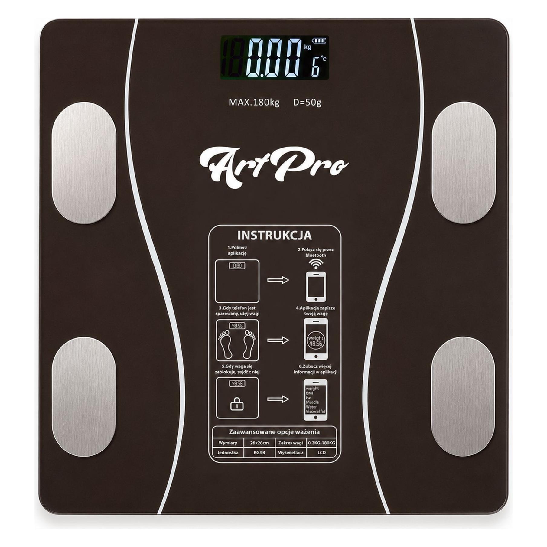 Extralink Haus Intelligente Bluetooth-Badwaage (180 kg) (EX.21052)