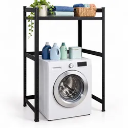 Relaxdays Waschmaschinenregal Schwerlast Braun,Schwarz
