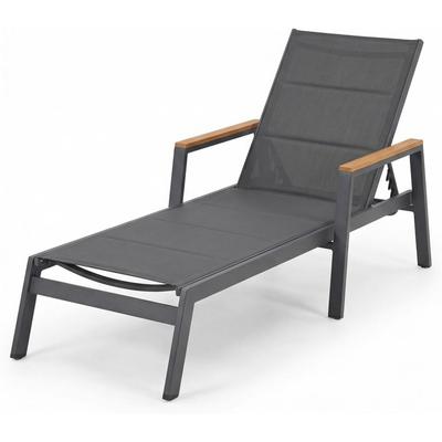 Gartenlounge-Sessel AMBIENTE HAUS "Premium Alumiium Gartenliege", grau, B:73cm H:50cm T:103cm, Sessel