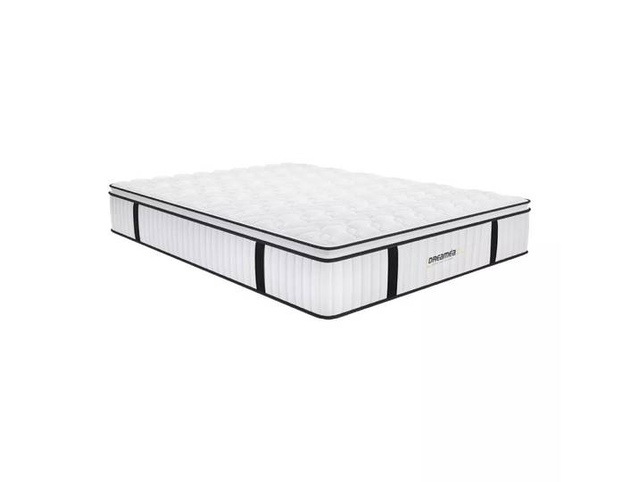 Vente-unique - Luxus Taschenfederkernmatratze mit Übermatratze Härtegrad 2 DELICE von DREAMEA HOTEL, 140X190CM, Weiss