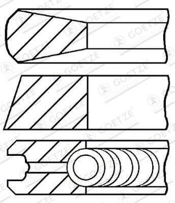 Goetze Engine Kolbenringsatz 0824520000 Für Fiat