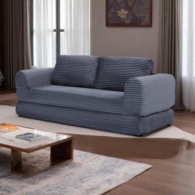 Corduroy Convertible Sofa Bed with Pillows and Pull-Out Bed