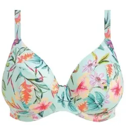 Elomi Sunshine Cove Underwire Plunge Bikini Top Blau Muster G 90 Damen