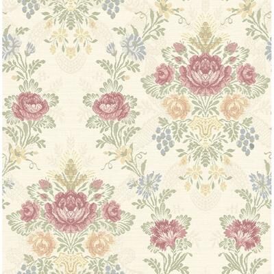 Seabrook Designs Aurora Floral Damask Unpasted Wallpaper