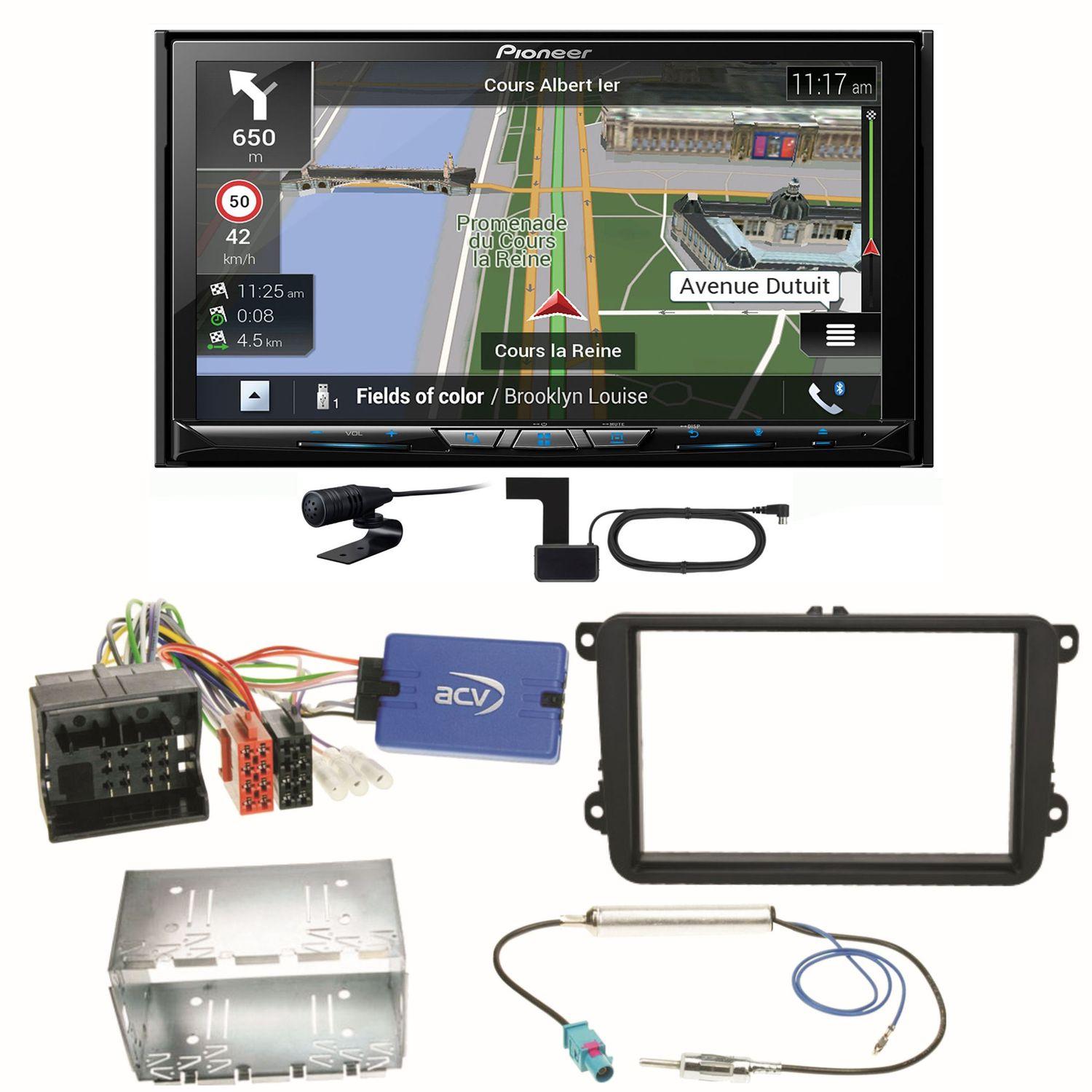 Pioneer AVIC-Z830DAB Navigation DAB+ Einbauset für Seat Alhambra Altea XL Leon