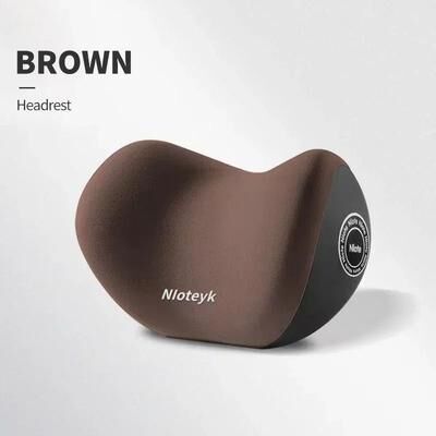 Uplifted Finds Professional Car Memory Foam Pillow & Lumbar Support Set brown Headrest