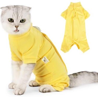 Uplift Treasures Cat Recovery Suit Alternative To E Collar yellow xsold