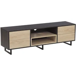 TV-MÖBEL Hellbraun, Dunkelbraun, Schwarz FRANKLIN 35/140/44