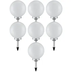 Solarleuchte Kugel Garten LED Gartendeko Solarkugel für Außen 20 cm Kugelleuchte Solar, Leuchtdauer ca. 6-8 Stunden, H 62 cm, 7er Set