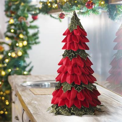 Regency International "20"" Velvet Holly Leaf Cone Tree"