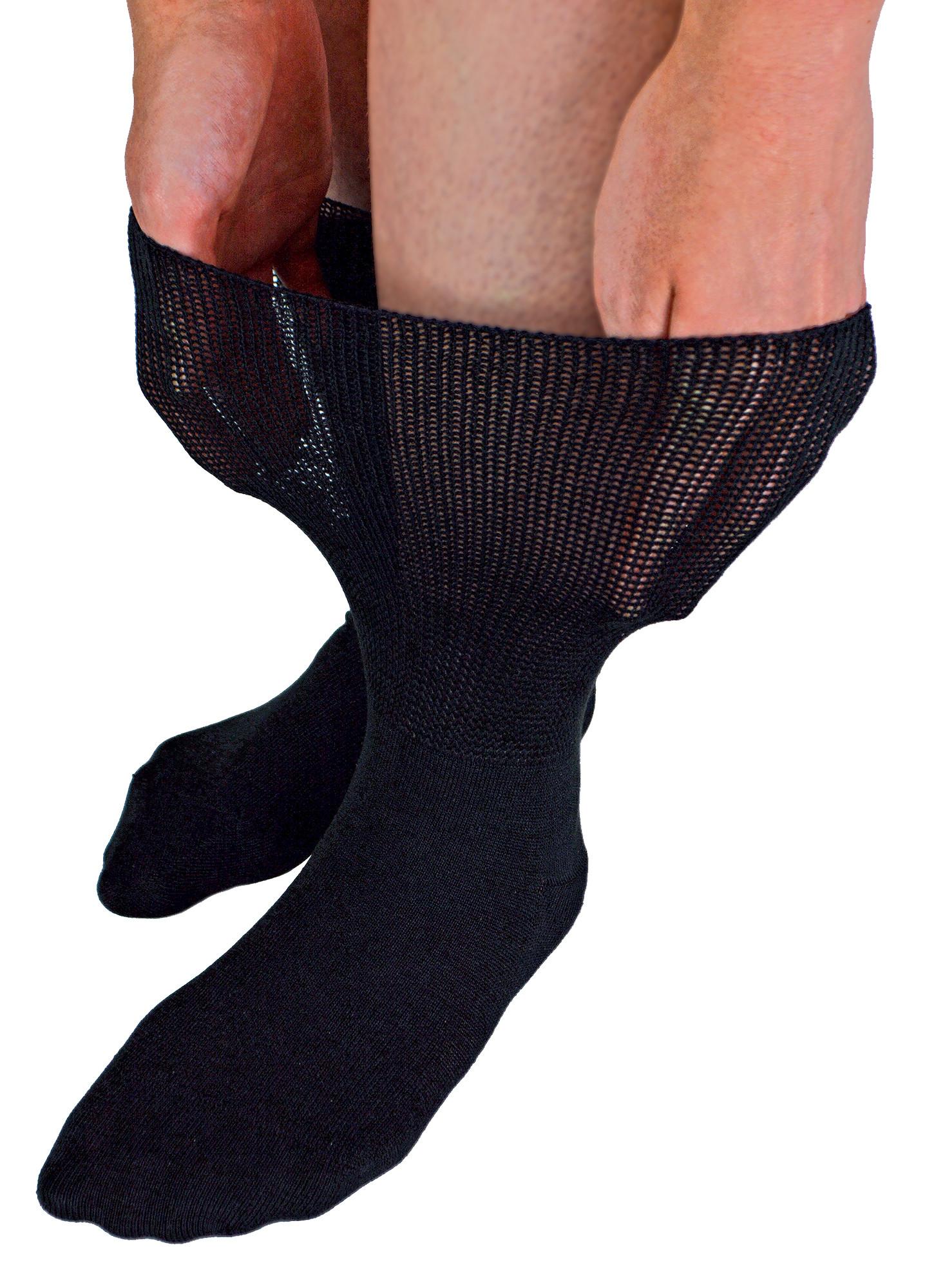Dr.Socks - Extra brede bamboe oedeemsokken - Zwart