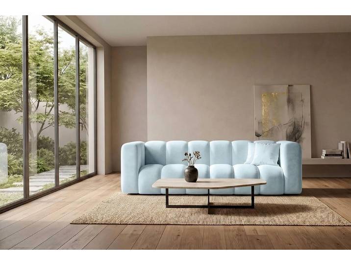 Kaiser Möbel Sofa Modulares 3-Sitzer GRAND im Velvet-Stoff Riviera, Sofa, modulares Design, vertikale Unterteilungen