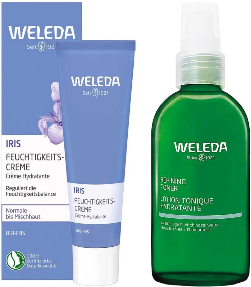 Weleda Iris Feuchtigkeitscreme & Refining Hydra Toner 1Set