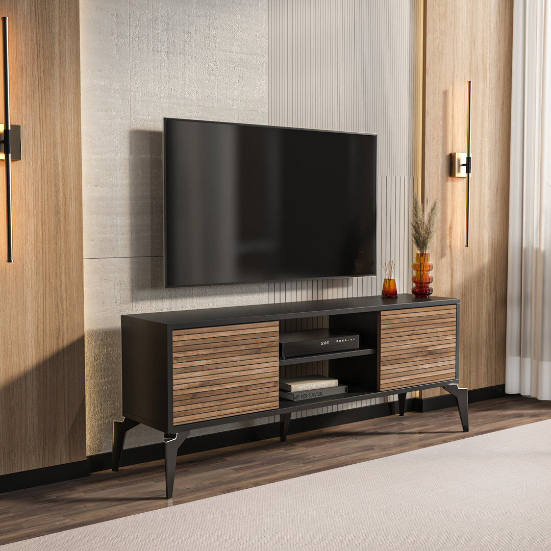 Metro Lojo Tv Stand for Tvs up to 55" Black 52cm H x 130cm L x 29.5cm W