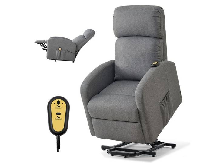 Fauteuil électrique inclinable (releveur) - DUOKU - SX-81742 - Mousse haute densité - Inclinaison -45° à 150° - Gris clair