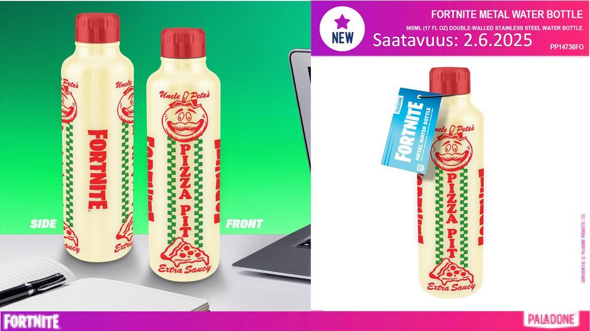 Fortnite Pizza Pit Rosteri Juomapullo 500ml Paladone