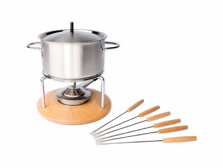 Stöckli Fonduegarnitur Säntis Little, 16cm – Fondue Set – edelstahl