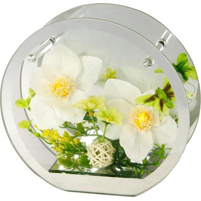 Kunstpflanze I.GE.A., gelb (weiß, gelb), B:19cm H:19cm T:6cm, Glas, Kunststoff, Kunstpflanzen, Kunstpflanze
