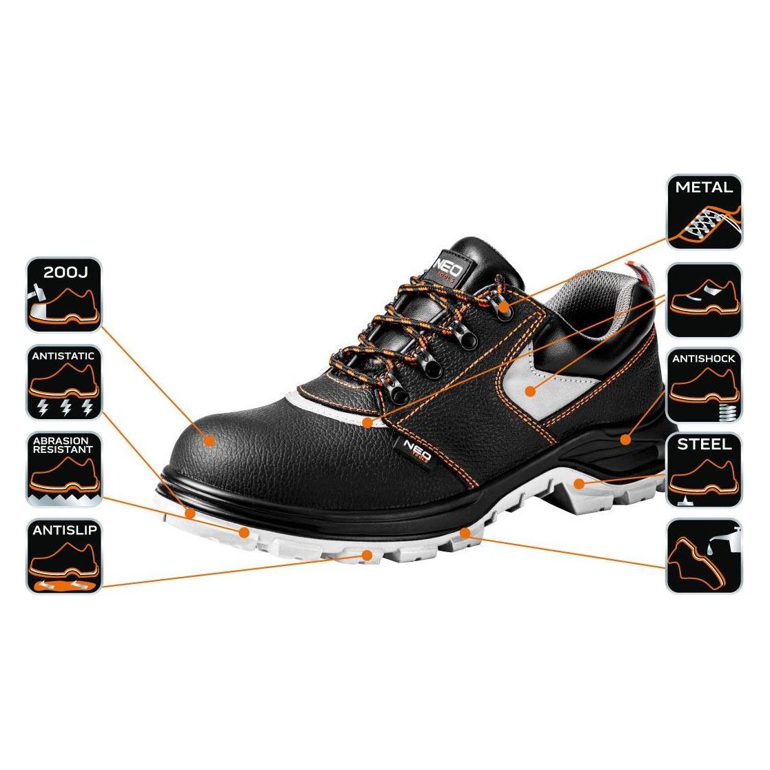 Neo Tools Leather work shoes, size 47 CE - 82-018 (S1P, 47) (TOP-82-018)