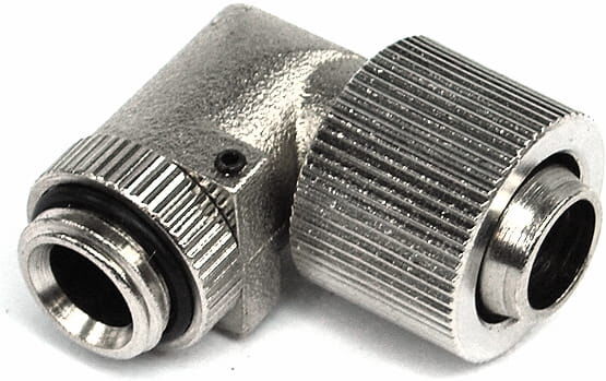 Aquatuning 13/10mm (10x1,5mm) Anschraubt&uuml;lle 90&deg; drehbar G1/4 - kompakt - s...