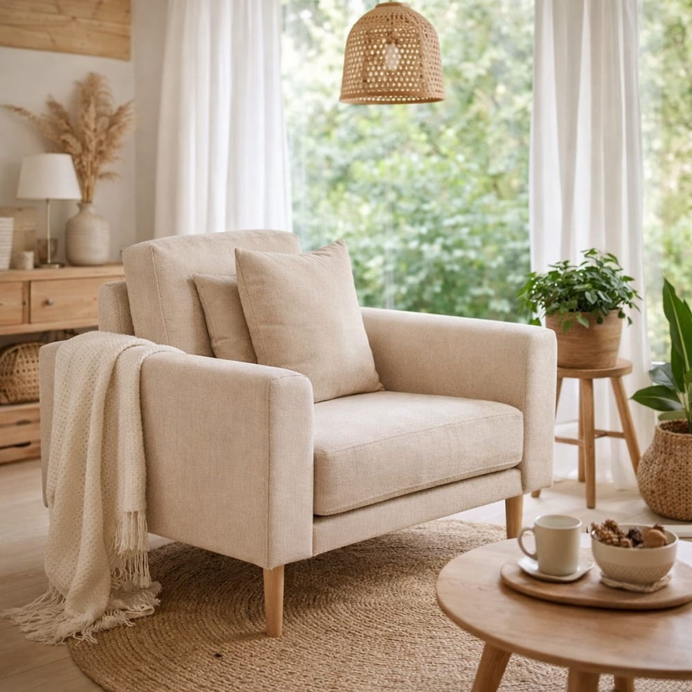 House Nordic Sillón beige diseño elegante