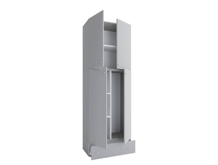 Armoire polyvalente avec tiroir 200cm Gris/Gris