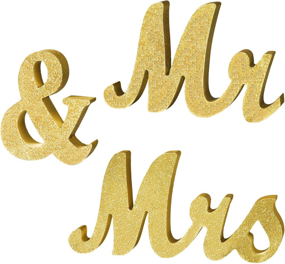 Grote Staande Letters Mr & Mrs Decoratie Goud - Houten Tafeldecoratie voor Bruiloft en Valentijnsdag