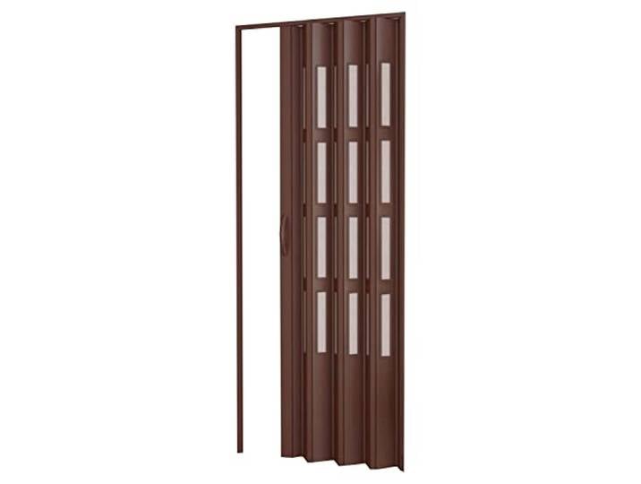 Porte accordéons pliante intérieur en kit avec verre en PVC Noyer 82x210 cm mod. Sonia