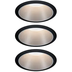 Paulmann 3er-Set LED Einbauspot COLE COIN, IP44, starr, mit LED COIN Modul, 230V, 6.5W 2700K 460lm 100°, 3-stufig dimmbar PAUL-93408