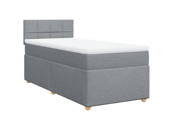 Makastle Boxspringbett mit Matratze Hellgrau 90x200 cm Taschenfederkernmatratze