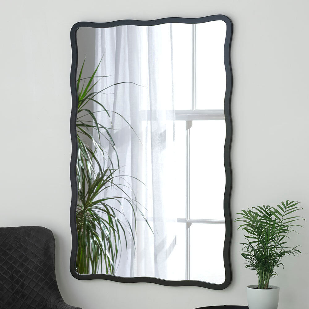 Metro Brexten Wall Mirror Matte Black 120cm H x 80cm W