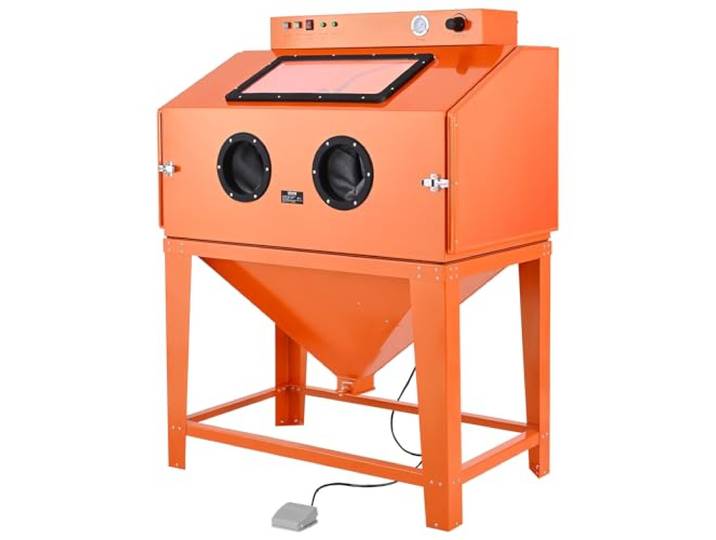 VEVOR Cabine de Sablage 435 L en Acier Capacité de Trémie à Sable 117 L avec 2 Pistolets de Sablage\, Système de Collecte de Poussière\, pour Finition Surface Pièces Surdimensionnées Élimination Rouille