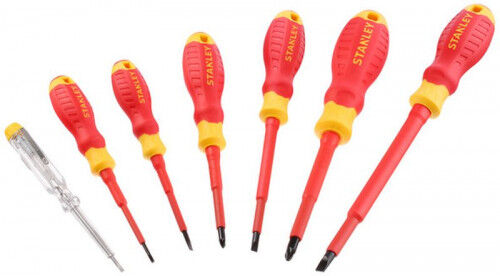 Stanley STHT60031-0 Tournevis isolés VDE (plats+PZ+testeur), jeu de 7 pieces