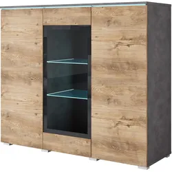 Highboard Vera Anthrazit/Kastanieneichefarben