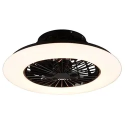 Reality Leuchten Deckenventilator Stralsund Kunststoff Schwarz