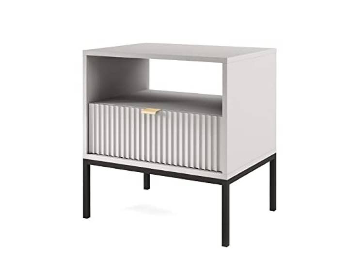 Furniture24 Nachttisch Nova S54 Nachtschrank mit Schublade Grau