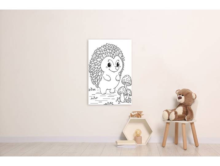 Bild QUEENCE Grosser Igel , weiss (farbe bild(er): weiß), B:60cm H:90cm T:0,4cm, Alu Dibond, Bilder, Bild, DIY Wandbild aus Dibond