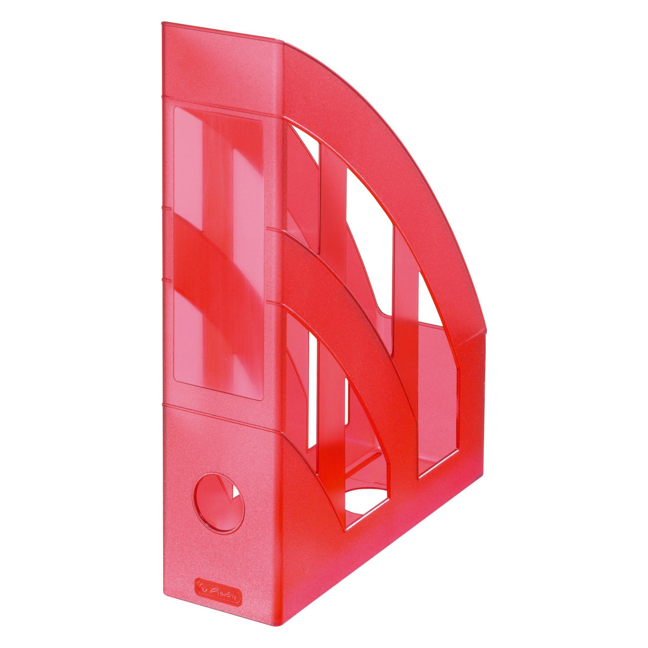 Herlitz Klassischer Zeitungsständer - A4 - Transparent rot (A4) (10653822)