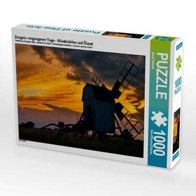 CALVENDO Puzzle Zeugnis vergangener Tage - Windmühlen auf Öland 1000 Teile Puzzle quer | 1000 Teile Lege-Größe 64 × 48 cm Foto-Puzzle für glückliche