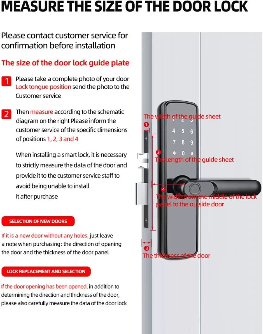 INF Smart Türschloss: APP, Fingerabdruck, Passwort, Karte & Schlüssel - Kompatibel mit Tuya APP
