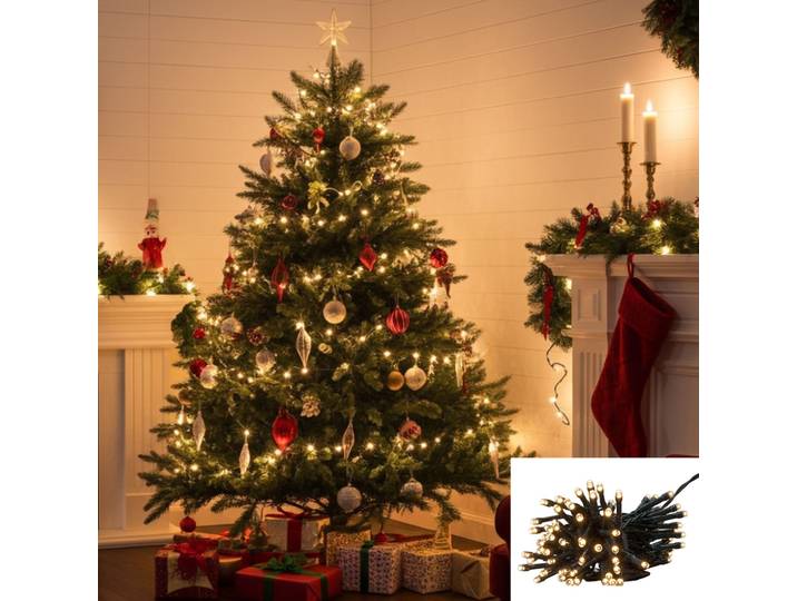 LED Lichterkette, warmweiss - 3,6m, 48 LEDs, Timer & 7 Licht-Effekte