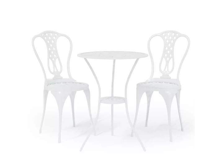 VidaXL - Bistro-set aluminium, One Size, Weiss