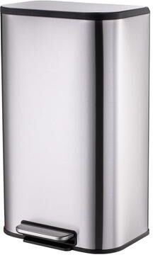Garvee 5.2 Gal Brushed Nickel Stainless Steel Step Trash Can, Smudge-Resistant Rectangular Pedal Bin for Kitchen,Bath, Office