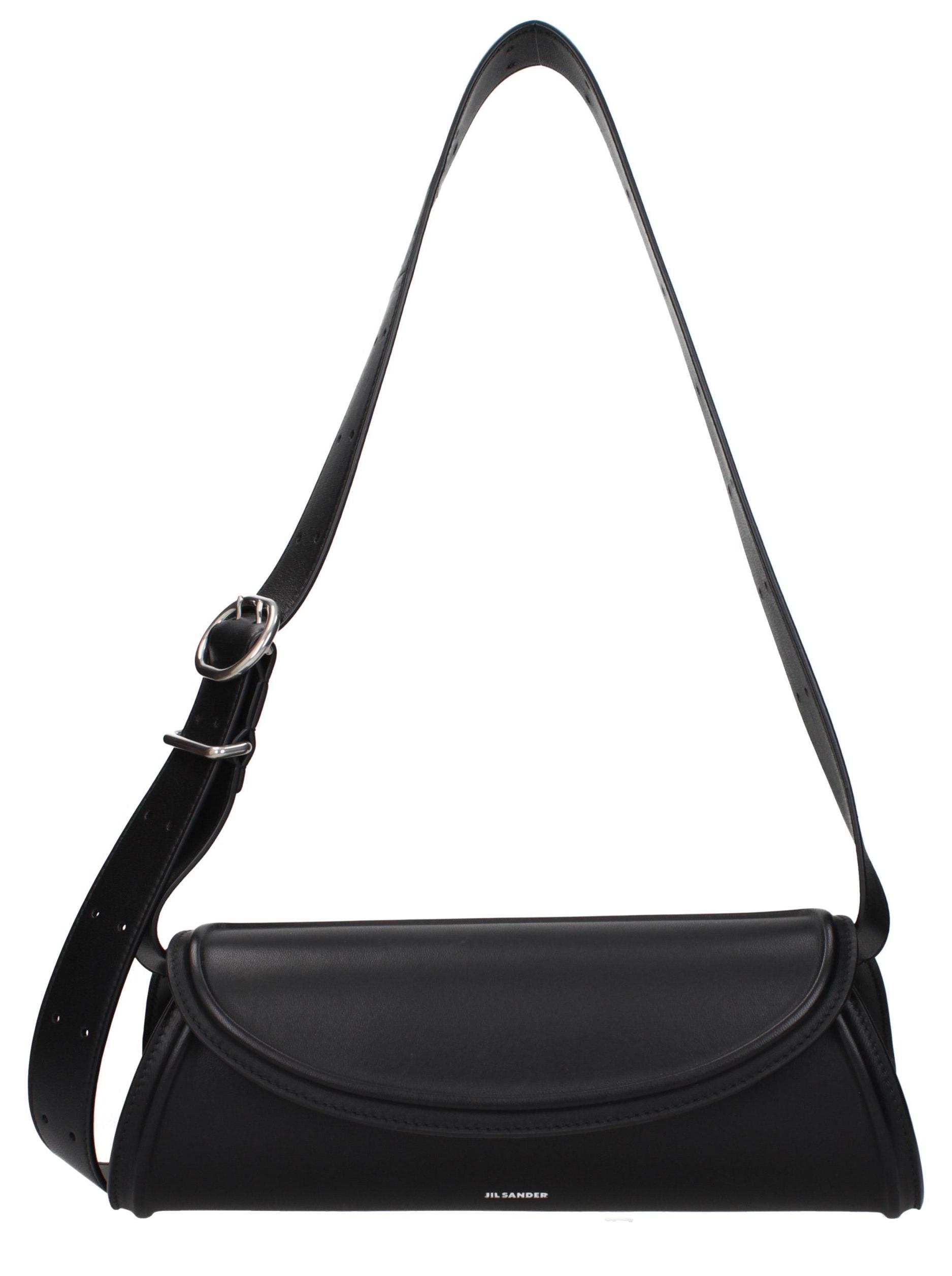 Jil Sander Cannolo Small schwarz, Leder, zylindrisch, Klappe