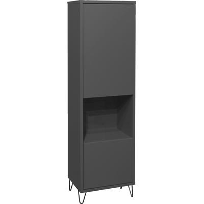 Vitrine MÄUSBACHER "Bonnie", grau (anthrazit matt lack), B:41cm H:145cm T:32cm, Schränke, Vitrine, Vitrine mit Drahtgestell