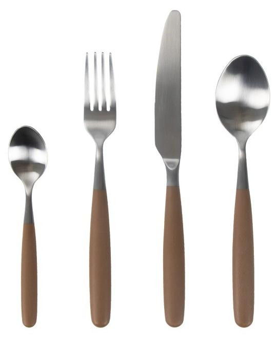 Pomax Home Collection Renoir bestekset, 16-delig, 18/08 roestvrij staal, bruin