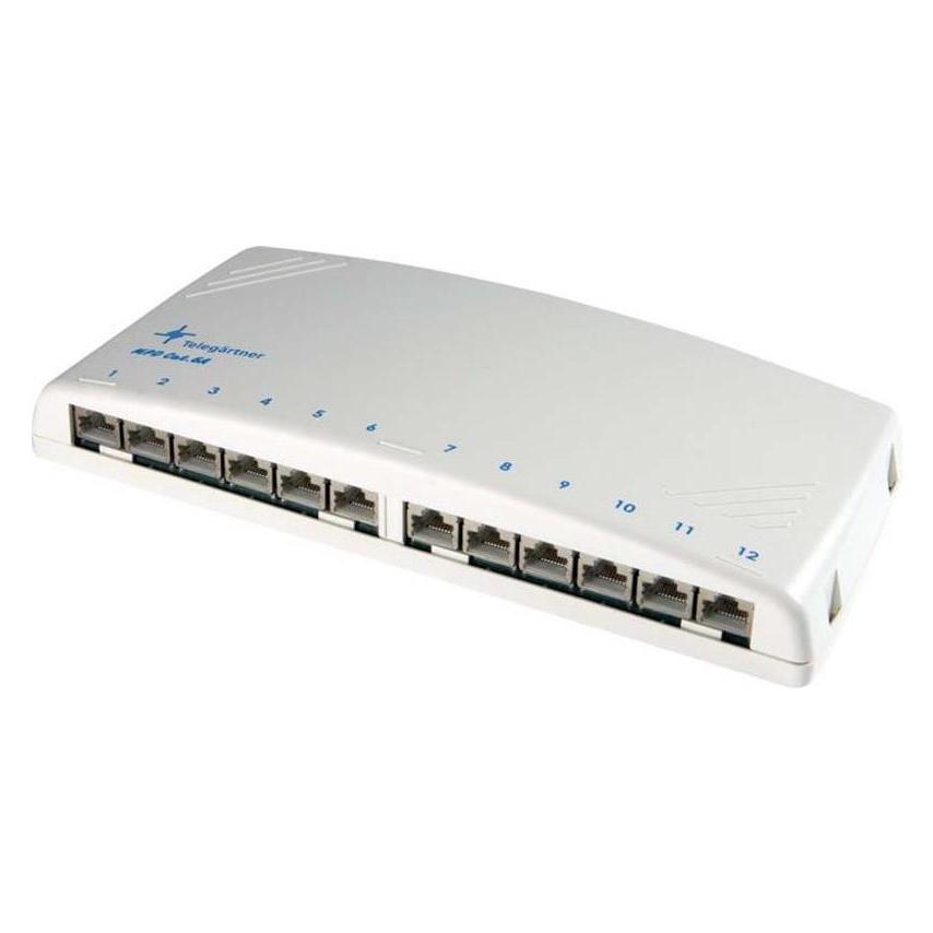 Telegärtner Netzwerk Patchpanel Mini Verteiler 12 HS K Cat.6A, alpinweiss (J02022A0052)
