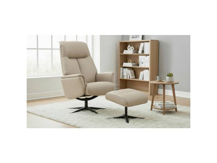 Livetastic Relaxsesselset Relavo, Grau, Metall, Echtleder, Büffelleder, 72x109x86 cm, Relaxfunktion, Wohnzimmer, Sessel, Relaxsessel